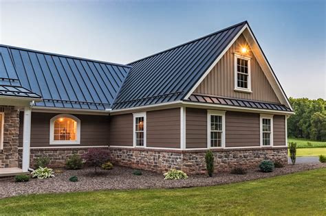 maroon metal roof with white brick house|brick house metal roof pictures.